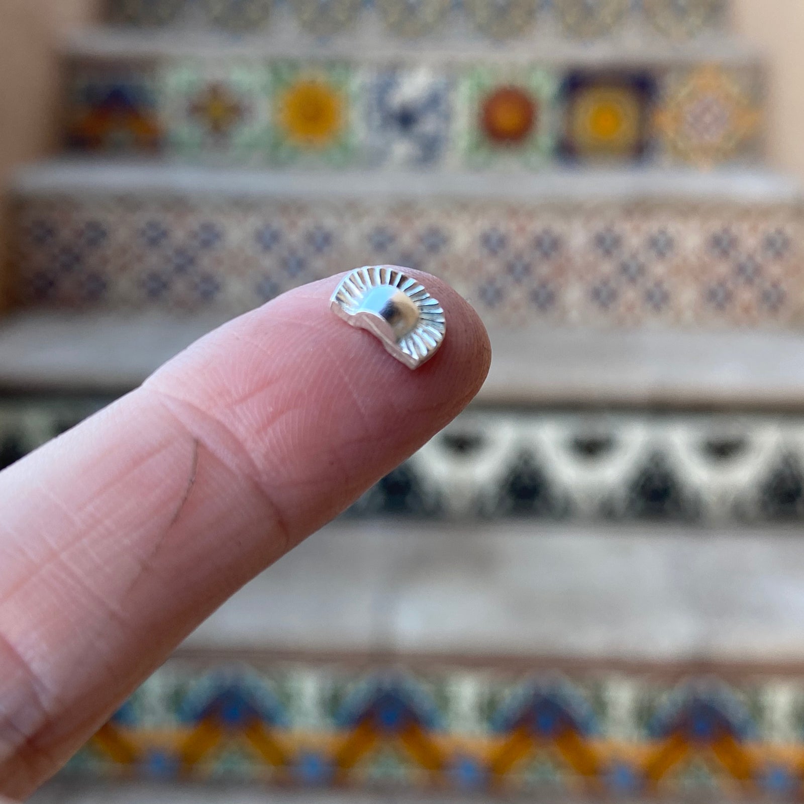 sterling silver half circle casting