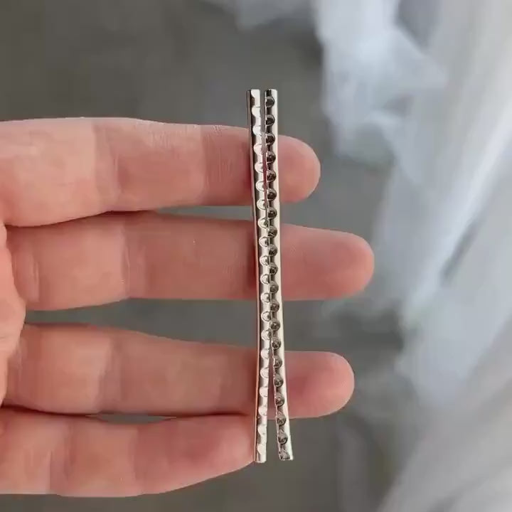 silver double half round decorative shank