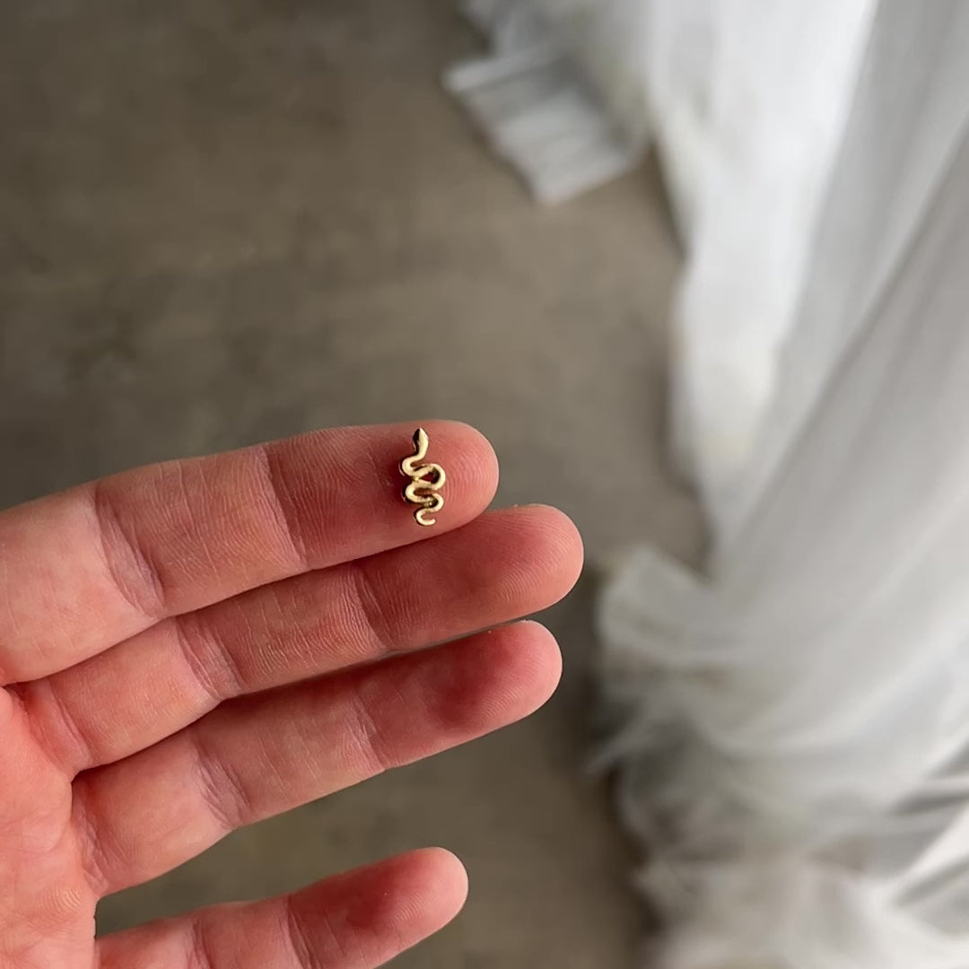 14k Yellow Gold Tiny Snake