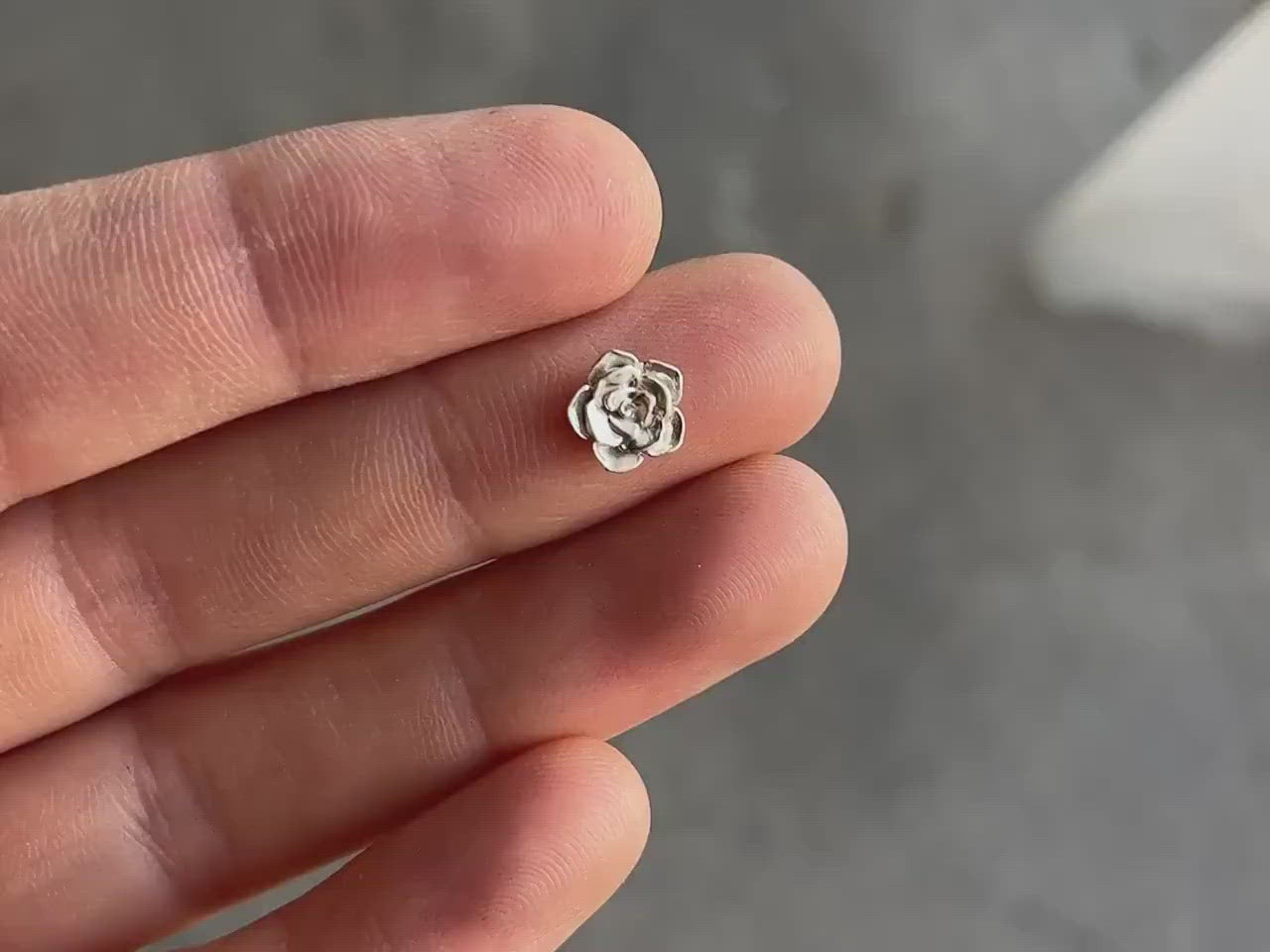 tiny silver rose