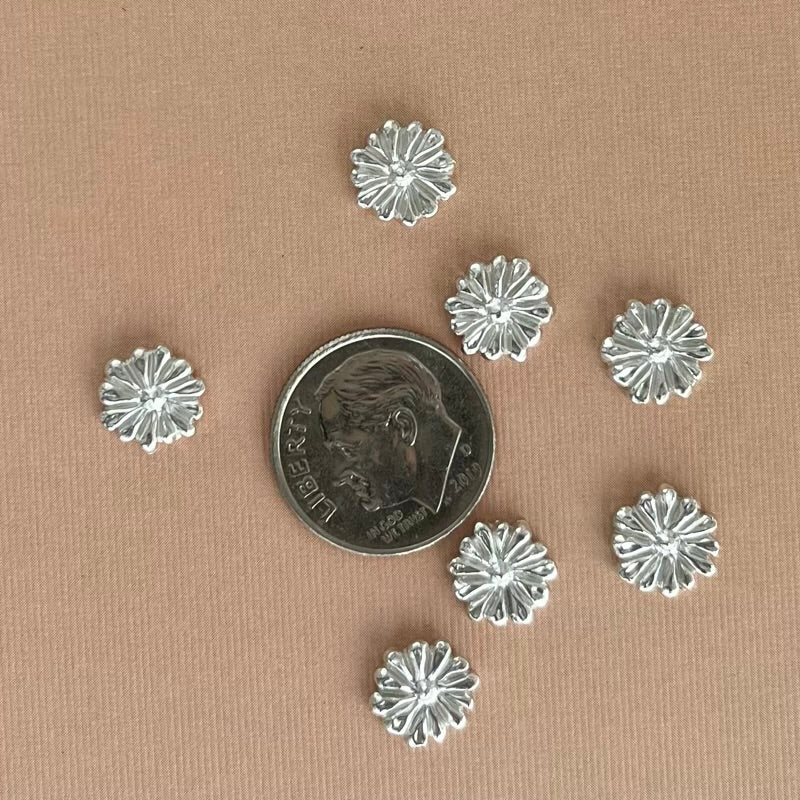 9mm flower silver casting
