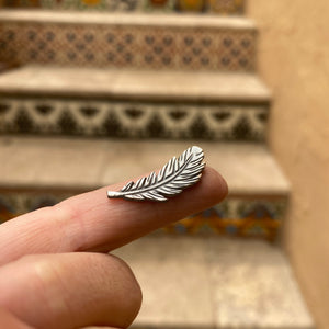 sterling silver feather casting with patina