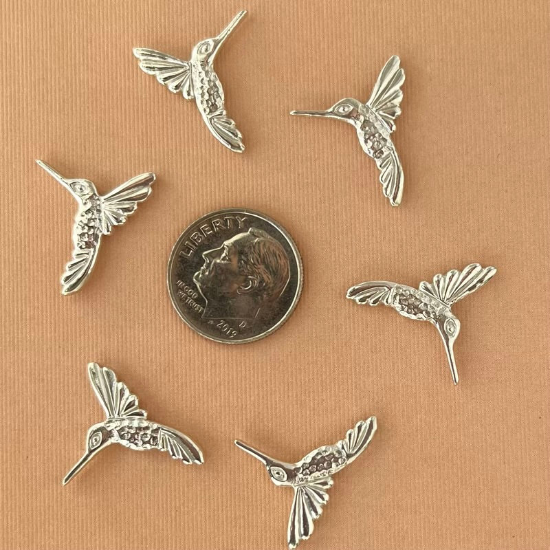 silver hummingbird charm