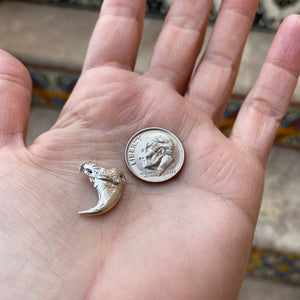 Casting Eagle Claw in silver size comparison with dime