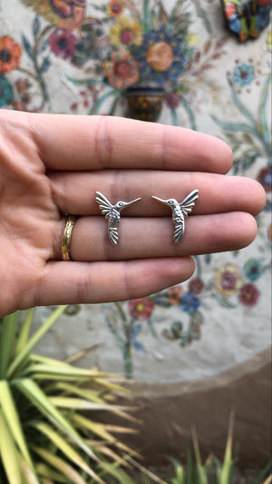 sterling silver hummingbird casting with mirrored image