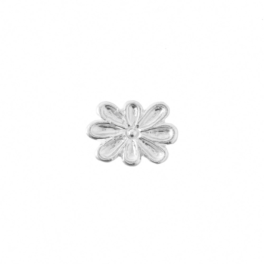 silver oval flower accent
